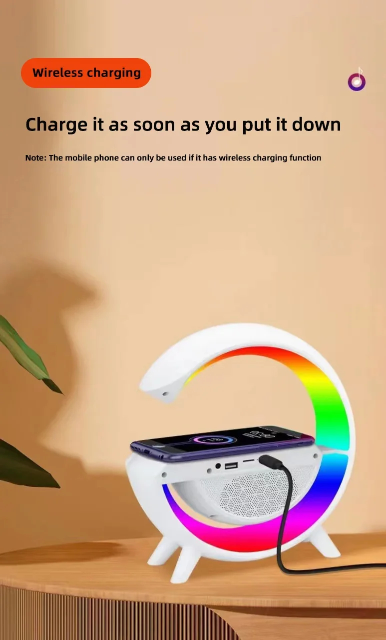 Bluetooth Speaker & Wireless Charger catalogue showing selling props