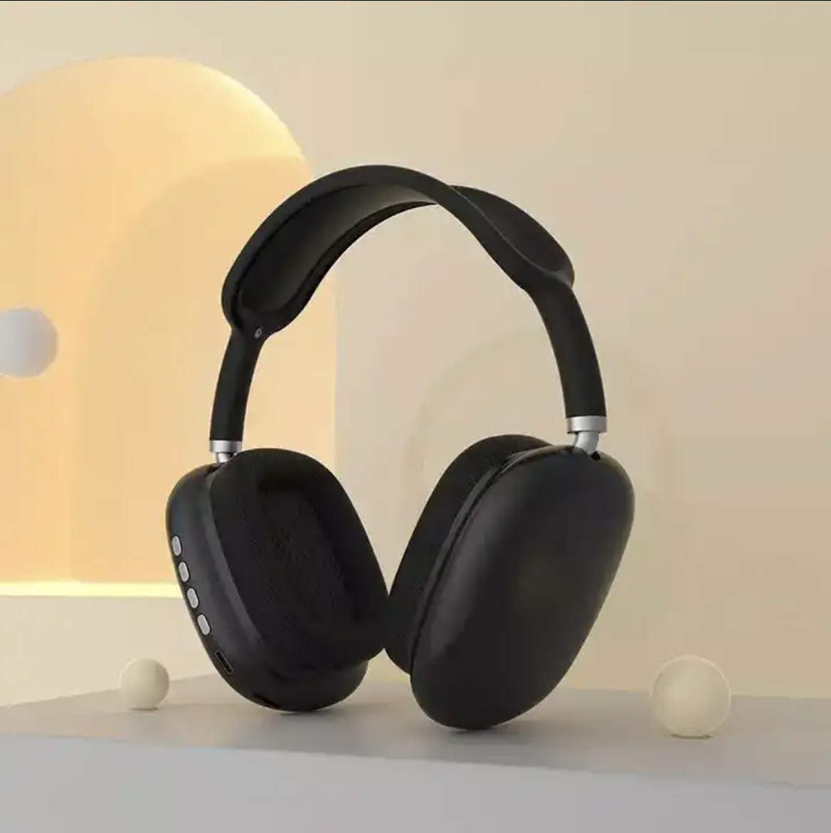P9 Headphones 5 P9 Headphones in black with stylish background