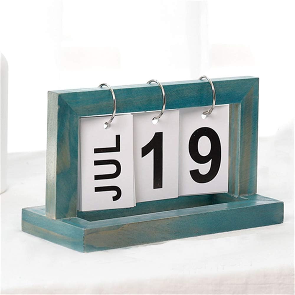 Wooden Vintage Home Calendar blue