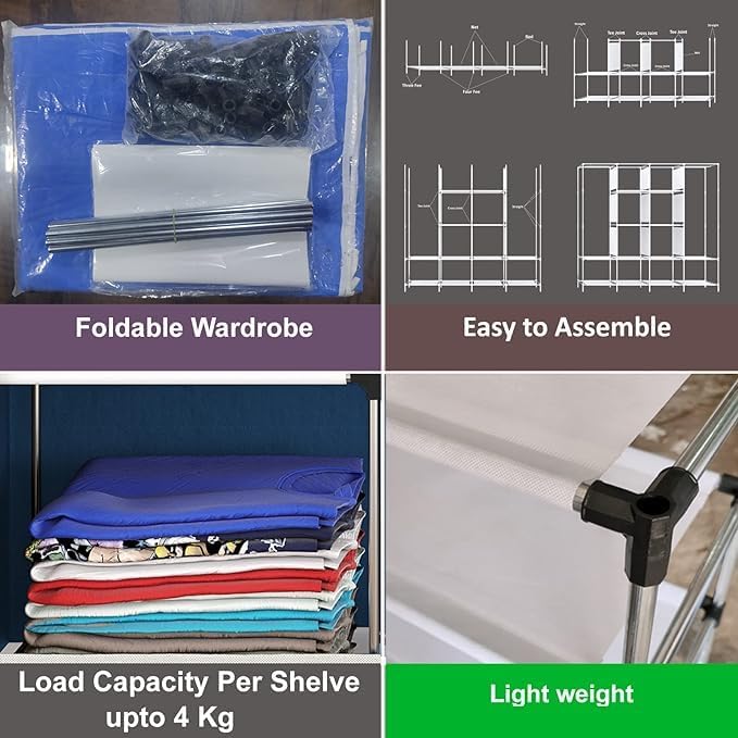 Foldable Canvas Storage Wardrobe