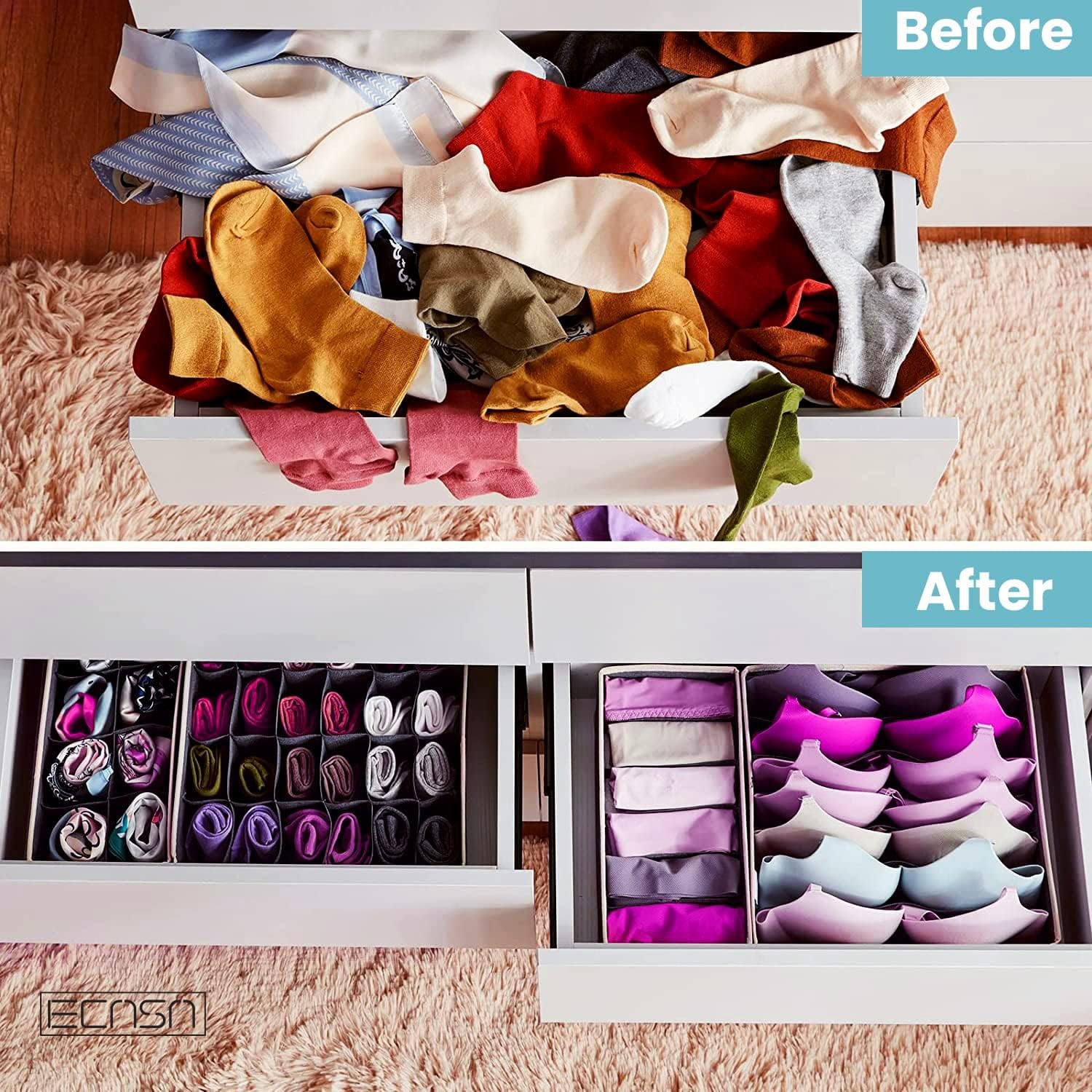Multi Size Folding Organizer for Socks & Bra